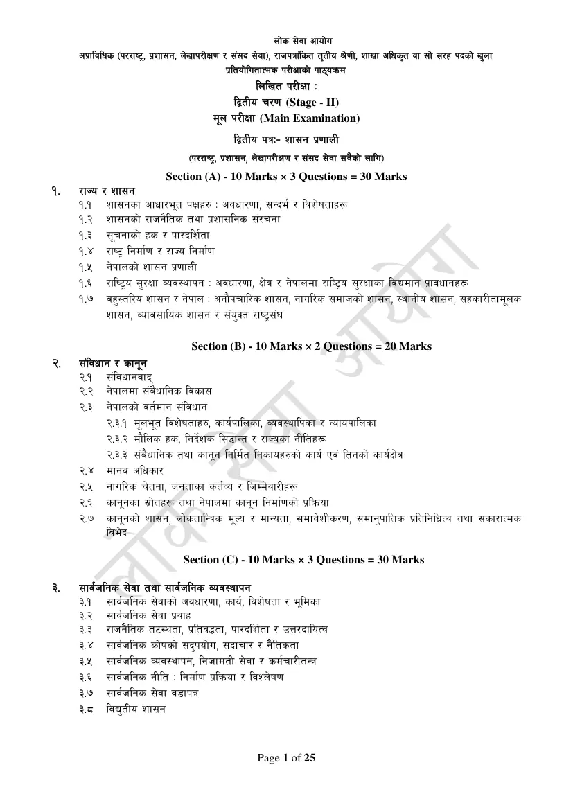 Section Officer syllabus, page 25 of 49