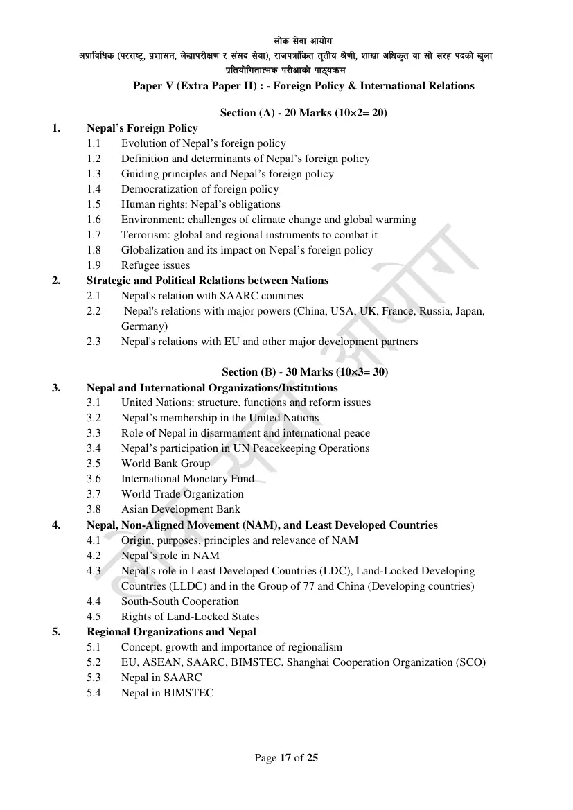 Section Officer syllabus, page 41 of 49