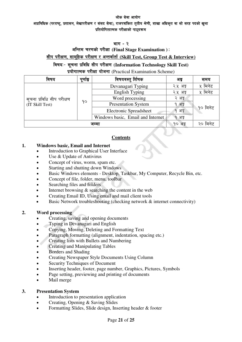Section Officer syllabus, page 45 of 49